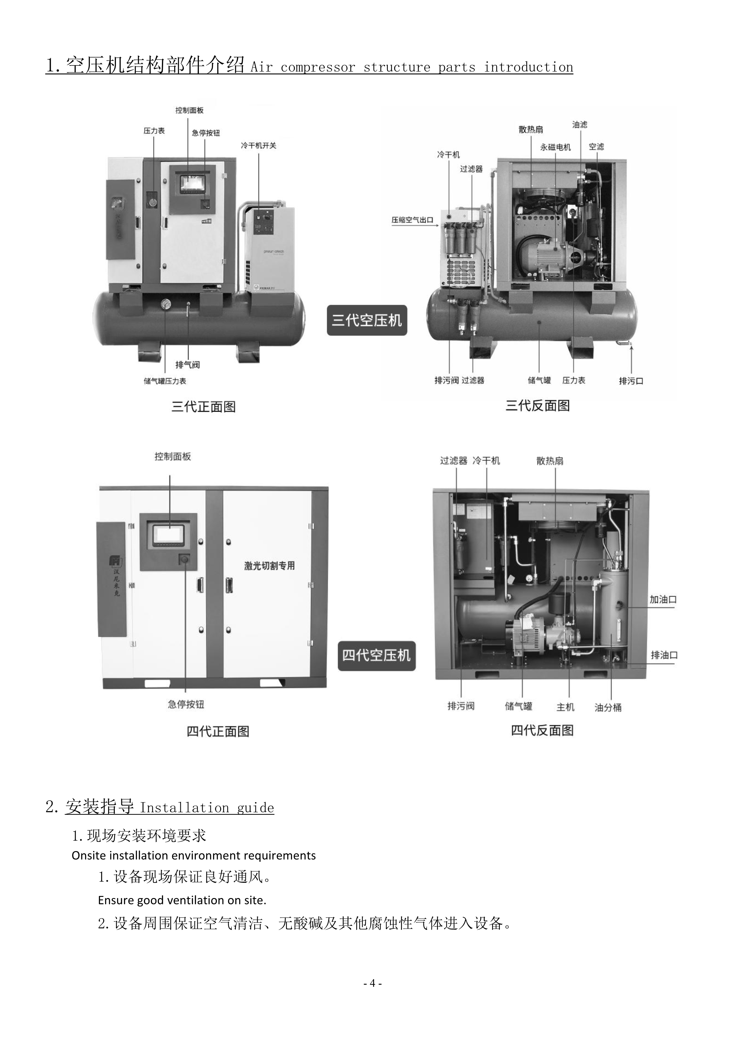 激光專用空壓機產(chǎn)品說明書(圖6)