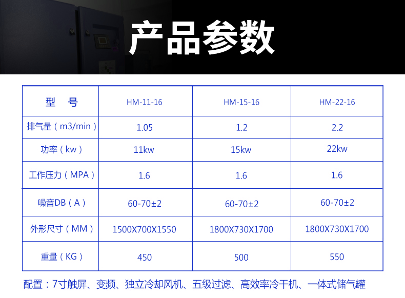 22KW16公斤單體激光切割用螺桿式空壓機(jī)(圖3)